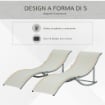SET 2 SDRAIO DA GIARDINO PIEGHEVOLI 61 X 165 X 63 CM COLORE BEIGE 