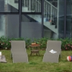 SET 2 SDRAIO DA GIARDINO PIEGHEVOLI 61 X 165 X 63 CM COLORE GRIGIO CHIARO