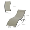SET 2 SDRAIO DA GIARDINO PIEGHEVOLI 61 X 165 X 63 CM COLORE CACHI