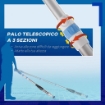 ASPIRAPOLVERE PER PISCINA CORDLESS CON ASTA A 3 LIVELLI,Ø6X106-162 CM 