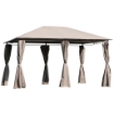 GAZEBO IN METALLO CON 6 PARETI 400 X 300 X 264 CM COLORE BEIGE 