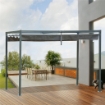 GAZEBO PERGOLA CON TELO SCORREVOLE PER ESTERNI 298 X 213 X 222 CM