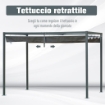 GAZEBO PERGOLA CON TELO SCORREVOLE PER ESTERNI 298 X 213 X 222 CM