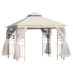 GAZEBO DA ESTERNO CON ZANZARIERA E DOPPIO TETTUCCIO 3 X 4 M BIANCO