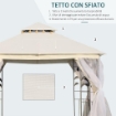 GAZEBO DA ESTERNO CON ZANZARIERA E DOPPIO TETTUCCIO 3 X 4 M BIANCO