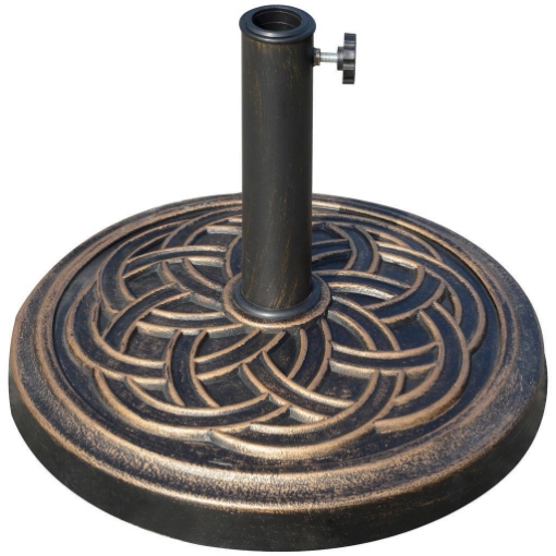 BASE PER OMBRELLONE TONDA DA 12KG IN RESIN PER PALI DA 38MM E 48MM COLORE BRONZO