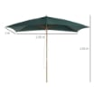  OMBRELLONE IMPERMEABILE IN LEGNO 2 X 3 X 2,5 M VERDE