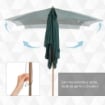  OMBRELLONE IMPERMEABILE IN LEGNO 2 X 3 X 2,5 M VERDE
