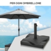BASE PER OMBRELLONE IN PLASTICA DA 20KG PER PALI DA 30-35-38MM COLORE NERO