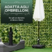 BASE PER OMBRELLONE CON RUOTE PER PALI DA Ø28-38MM 45X45X39 CM NERO
