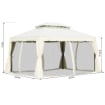 GAZEBO CON DOPPIO TETTO, ZANZARIERE, TENDE, BIANCO CREMA 3 X 4 M