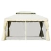GAZEBO CON DOPPIO TETTO, ZANZARIERE, TENDE, BIANCO CREMA 3 X 4 M