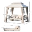 DONDOLO RECLINABILE GAZEBO CON DIVANO DONDOLO A 3 POSTI E ZANZARIERA BEIGE