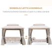 DONDOLO RECLINABILE GAZEBO CON DIVANO DONDOLO A 3 POSTI E ZANZARIERA BEIGE