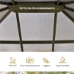 GAZEBO DA GIARDINO CON ZANZARIERA TETTO POLICARBONATO 3.6 X 3 M MARRONE