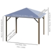 GAZEBO DA GIARDINO CON TETTO IN POLICARBONATO 2.94 X 2.94 M CAFFÈ E KHAKI