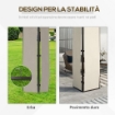 GAZEBO CON TETTO IN POLICARBONATO A 2 LIVELLI 3.65 X 3 M MARRONE