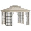 GAZEBO DA GIARDINO IN METALLO CON ZANZARIERATETTO 2 LIVELLI IN POLIESTERE BEIGE