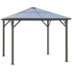 GAZEBO CON TETTO IN POLICARBONATO STRUTTURA IN ALLUMINIO 2.94 X 2.94 M CAFFÈ