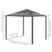 GAZEBO CON TETTO IN POLICARBONATO STRUTTURA IN ALLUMINIO 2.94 X 2.94 M CAFFÈ