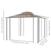 GAZEBO CON ZANZARIERA DOPPIO TETTO STRUTTURA METALLO E MENSOLE 3.65 X 3 M