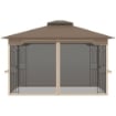 GAZEBO CON ZANZARIERA DOPPIO TETTO STRUTTURA METALLO E MENSOLE 3.65 X 3 M