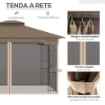 GAZEBO CON ZANZARIERA DOPPIO TETTO STRUTTURA METALLO E MENSOLE 3.65 X 3 M