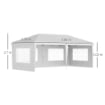 GAZEBO DA ESTERNO TENDE REMOVIBILI 585 X 295 X 270 CM BIANCO