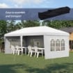 GAZEBO DA ESTERNO TENDE REMOVIBILI 585 X 295 X 270 CM BIANCO