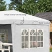 GAZEBO DA ESTERNO TENDE REMOVIBILI 585 X 295 X 270 CM BIANCO
