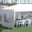 GAZEBO DA ESTERNO TENDE REMOVIBILI 585 X 295 X 270 CM BIANCO