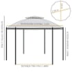 GAZEBO DA GIARDINO ROTONDO CON DOPPIO TETTUCCIO 350 X 275 CM BIANCO