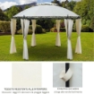 GAZEBO DA GIARDINO ROTONDO CON DOPPIO TETTUCCIO 350 X 275 CM BIANCO