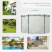 GAZEBO DA GIARDINO ROTONDO CON DOPPIO TETTUCCIO 350 X 275 CM BIANCO