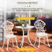 SET DA GIARDINO IN ALLUMINIO BIANCO 2 SEDIE 45X42X85.5 CM E TAVOLINO ROTONDO Ø61X66.5 CM