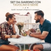 SET DA GIARDINO IN ALLUMINIO BIANCO 2 SEDIE 45X42X85.5 CM E TAVOLINO ROTONDO Ø61X66.5 CM