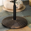 BASE PER OMBRELLONE ROTONDA IN PLASTICA EFFETTO RATTAN DA 25KG BRONZO