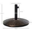 BASE PER OMBRELLONE ROTONDA IN PLASTICA EFFETTO RATTAN DA 25KG BRONZO