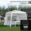 GAZEBO PIEGHEVOLE AD ALTEZZA REGOLABILE IN ACCIAIO E TESSUTO OXFORD 240X240X250 CM