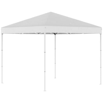 GAZEBO DA GIARDINO PIEGHEVOLE IN ACCIAIO E TESSUTO OXFORD 2.45 X 2.45 M BIANCO