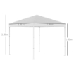 GAZEBO DA GIARDINO PIEGHEVOLE IN ACCIAIO E TESSUTO OXFORD 2.45 X 2.45 M BIANCO