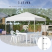 GAZEBO DA GIARDINO PIEGHEVOLE IN ACCIAIO E TESSUTO OXFORD 2.45 X 2.45 M BIANCO