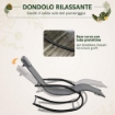 SDRAIO A DONDOLO ZERO GRAVITY ERGONOMICA IN METALLO E TEXTELINE 63 X160 X 88 CM
