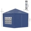 GAZEBO DA GIARDINO PIEGHEVOLE CON CORDE E PICCHETTI 2.95 X 2.95 X 2.58 M BLU
