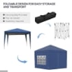 GAZEBO DA GIARDINO PIEGHEVOLE CON CORDE E PICCHETTI 2.95 X 2.95 X 2.58 M BLU