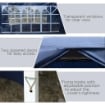 GAZEBO DA GIARDINO PIEGHEVOLE CON CORDE E PICCHETTI 2.95 X 2.95 X 2.58 M BLU