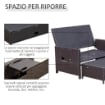 DIVANETTO DA GIARDINO CON PANCA POGGIAPIEDI IN RATTAN PE MARRONE