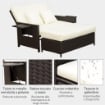 DIVANETTO DA GIARDINO CON PANCA POGGIAPIEDI IN RATTAN PE MARRONE