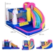 CASTELLO GONFIABILE GIGANTE CON UNICORNO PER 4 BAMBINI 380 X 320 X 210 CM