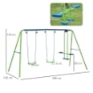 SET ALTALENE DA GIARDINO CON ALTALENA DOPPIA E 2 ALTALENE SINGOLE 280X140X178CM 